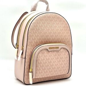 Michael Kors Jaycee Medium Signature Logo Backpack Powder Blush